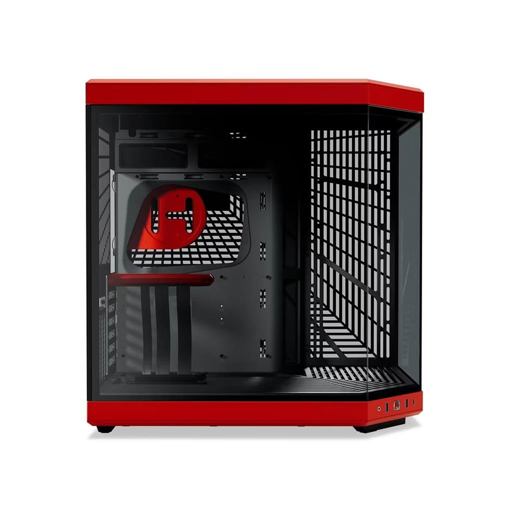 HYTE Y70 Mid Tower Two Panel Front & Left Side Tempered Glass Case without Fan - Black/Red