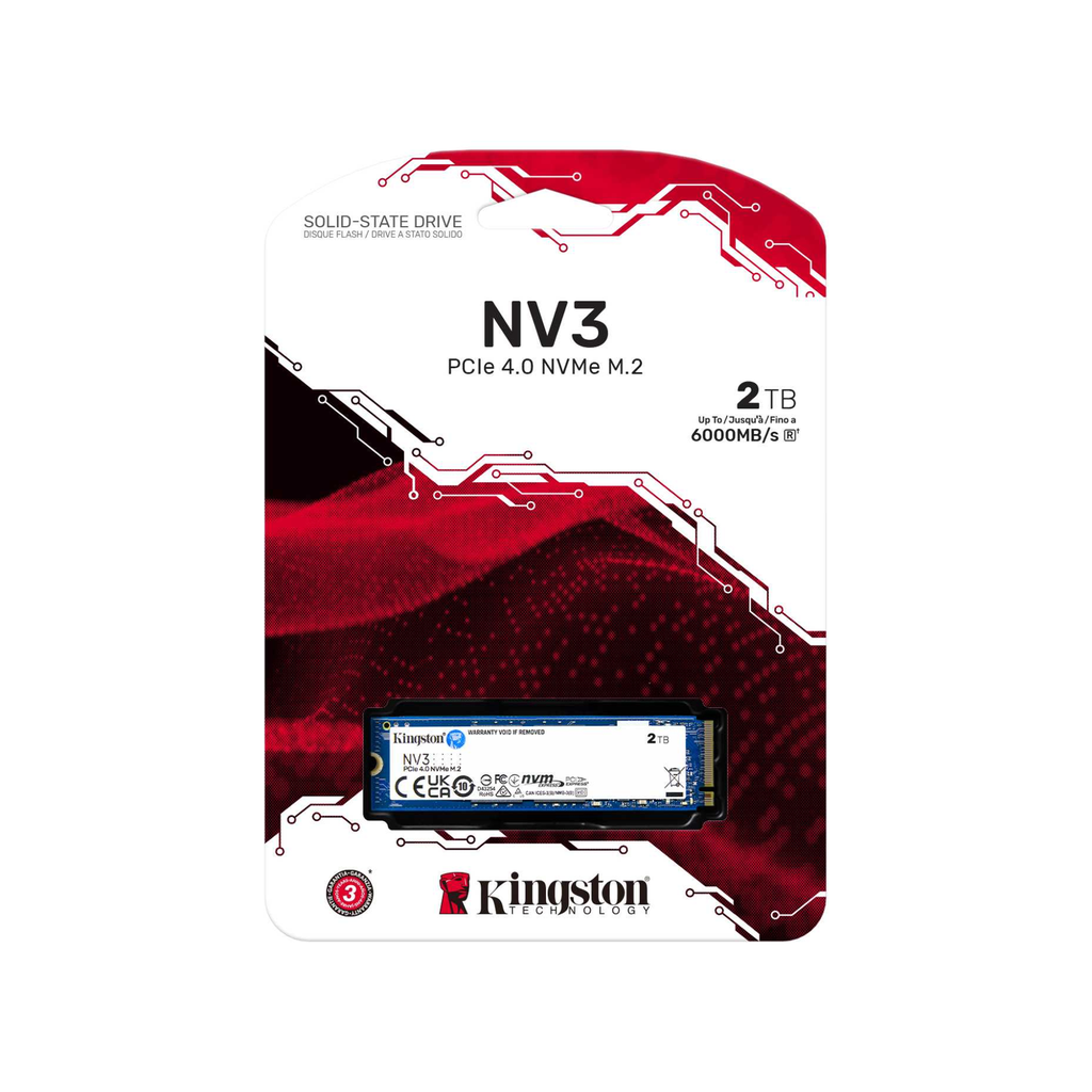 Kingston NV3 2TB PCIe 4.0 NVMe M.2 Up to 6000 MB/s