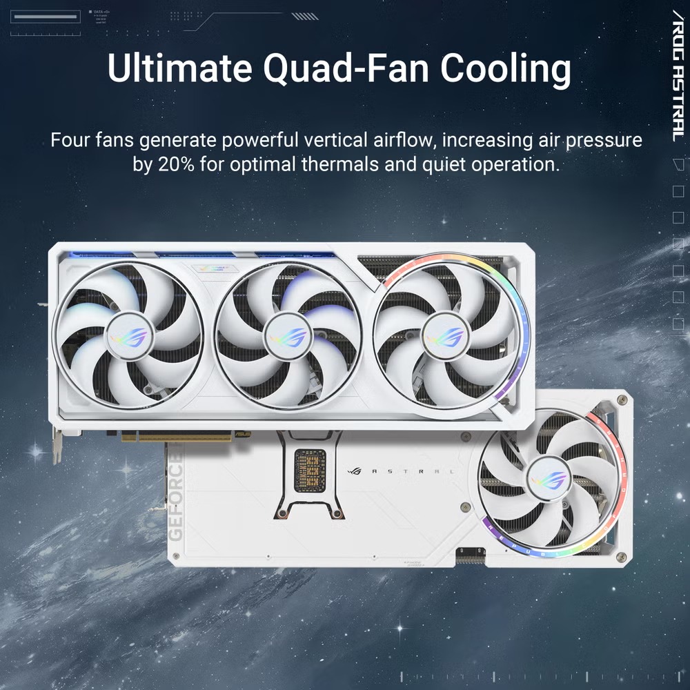 Asus Rog Astral GeForce RTX™ 5080 OC Edition 16GB GDDR7 Graphic Card-White
