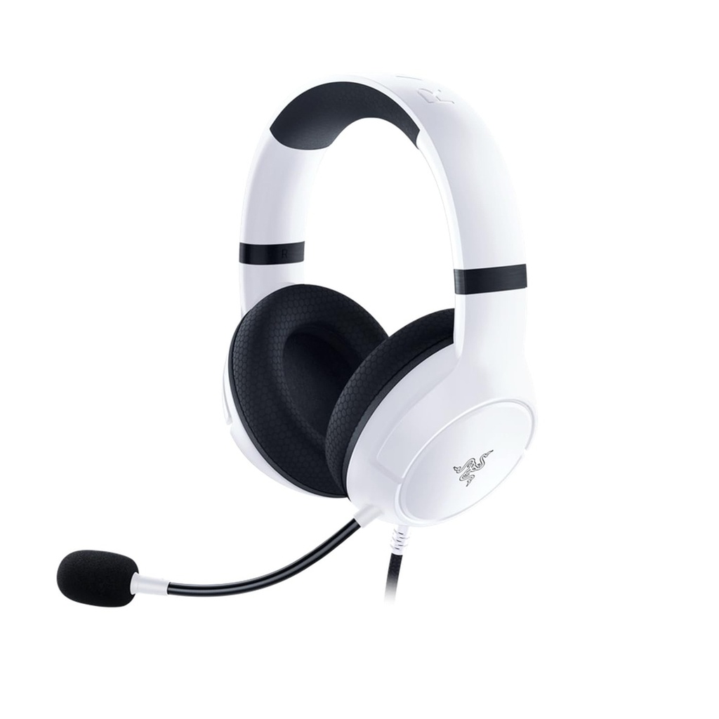 Razer Kaira X Wired Headset for Xbox Series X|S, Xbox One, PC, Mac & Mobile Devices: Triforce 50mm Drivers, HyperClear Cardioid Mic, Flowknit Memory Foam Ear Cushions, On Headset Controls - White