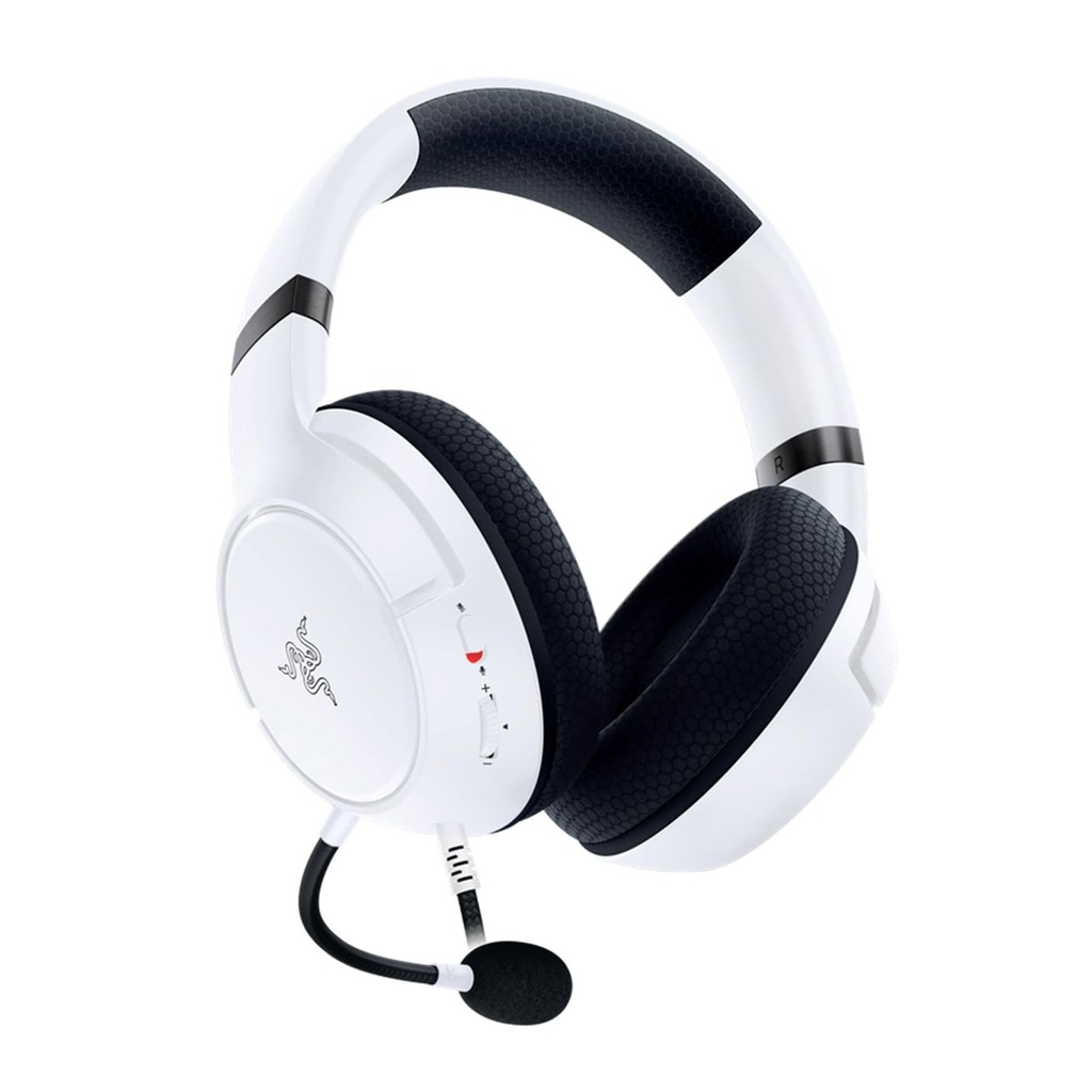Razer Kaira X Wired Headset for Xbox Series X|S, Xbox One, PC, Mac & Mobile Devices: Triforce 50mm Drivers, HyperClear Cardioid Mic, Flowknit Memory Foam Ear Cushions, On Headset Controls - White