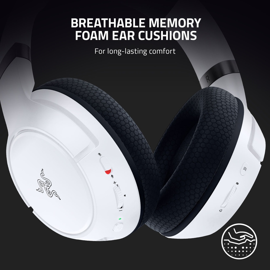 Razer Kaira X Wired Headset for Xbox Series X|S, Xbox One, PC, Mac & Mobile Devices: Triforce 50mm Drivers, HyperClear Cardioid Mic, Flowknit Memory Foam Ear Cushions, On Headset Controls - White