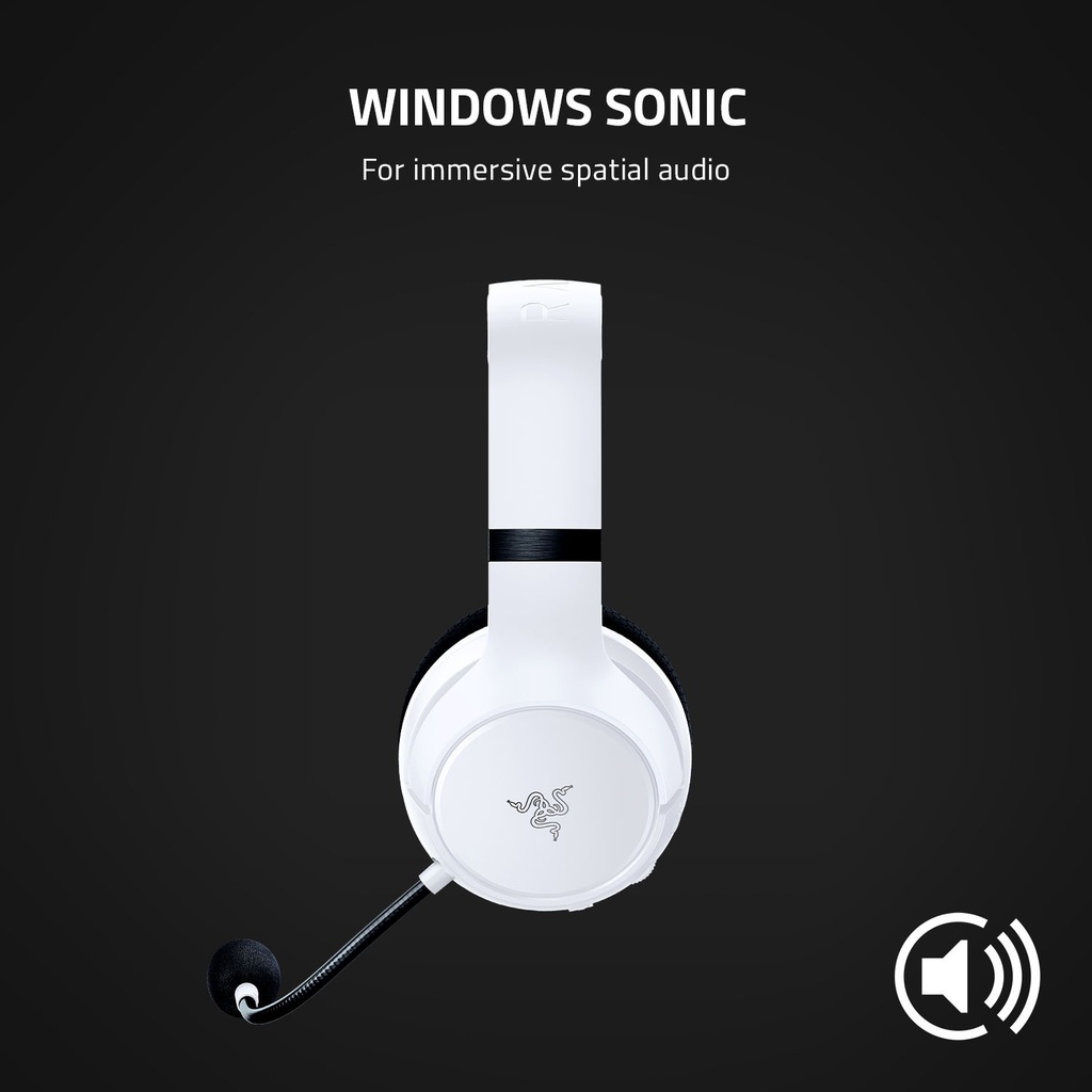 Razer Kaira X Wired Headset for Xbox Series X|S, Xbox One, PC, Mac & Mobile Devices: Triforce 50mm Drivers, HyperClear Cardioid Mic, Flowknit Memory Foam Ear Cushions, On Headset Controls - White