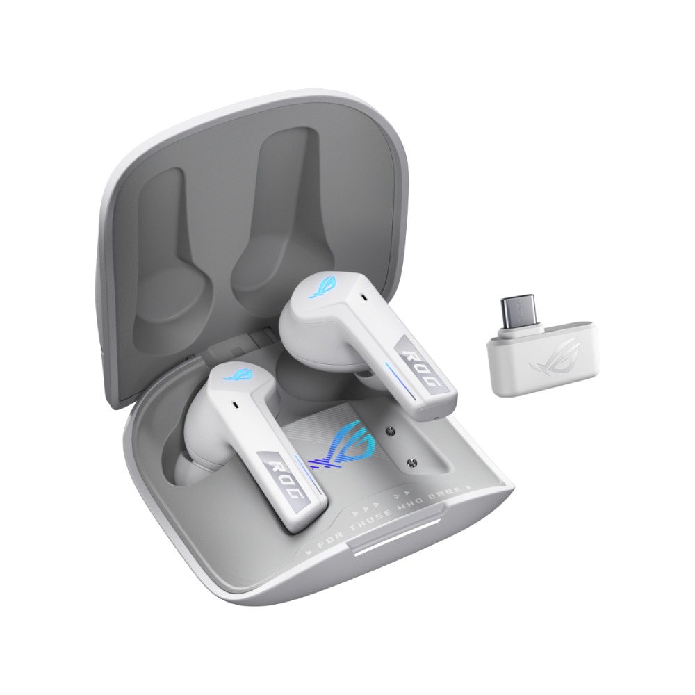 Asus ROG Cetra Speed Nova True Wireless/Bluetooth In-Ear RGB Gaming Headphones, AI Microphones, Up to 46-Hours Battery - White