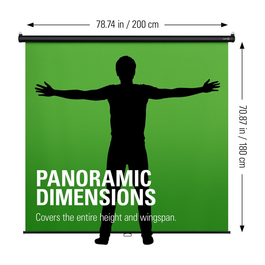 Elgato Green Screen MT Wall-Mounted Retractable Chroma Key Backdrop With Wrinkle-Resistant Fabric For background Removal