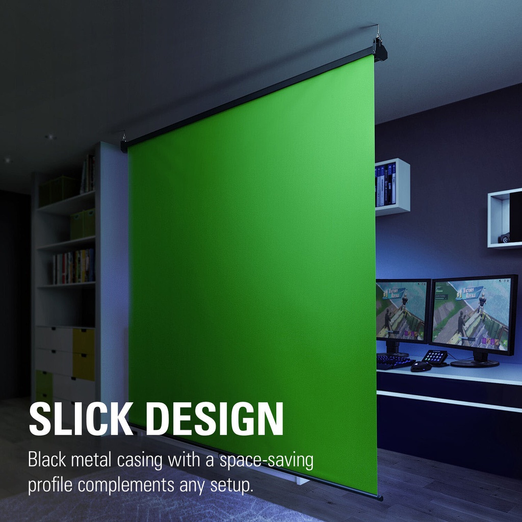 Elgato Green Screen MT Wall-Mounted Retractable Chroma Key Backdrop With Wrinkle-Resistant Fabric For background Removal