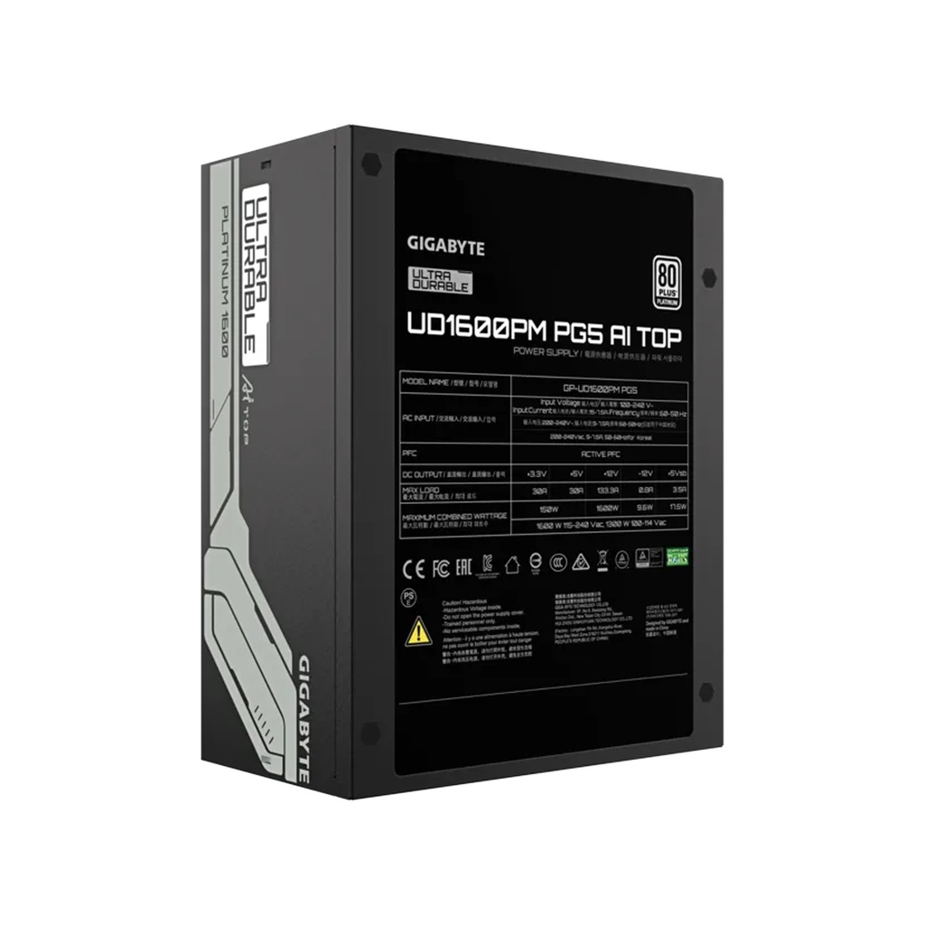 GigaByte UD1600PM PG5 80 PLUS Platinum Fully Modular ATX 12V v3.1 PCIe Gen 5.0 1600W Power Supply