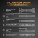 DarkFlash PMT1050 80 Plus Gold Fully Modular 1050W ATX 3.1 & PCIe 5.1 Power Supply - White