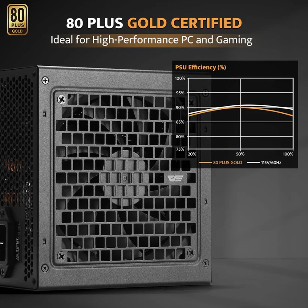 DarkFlash PMT1050 80 Plus Gold Fully Modular 1050W ATX 3.1 & PCIe 5.1 Power Supply - Black