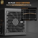 DarkFlash PMT1050 80 Plus Gold Fully Modular 1050W ATX 3.1 & PCIe 5.1 Power Supply - Black