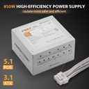 DarkFlash PMT850 80 Plus Gold Fully Modular 850W ATX 3.1 & PCIe 5.1 Power Supply - White