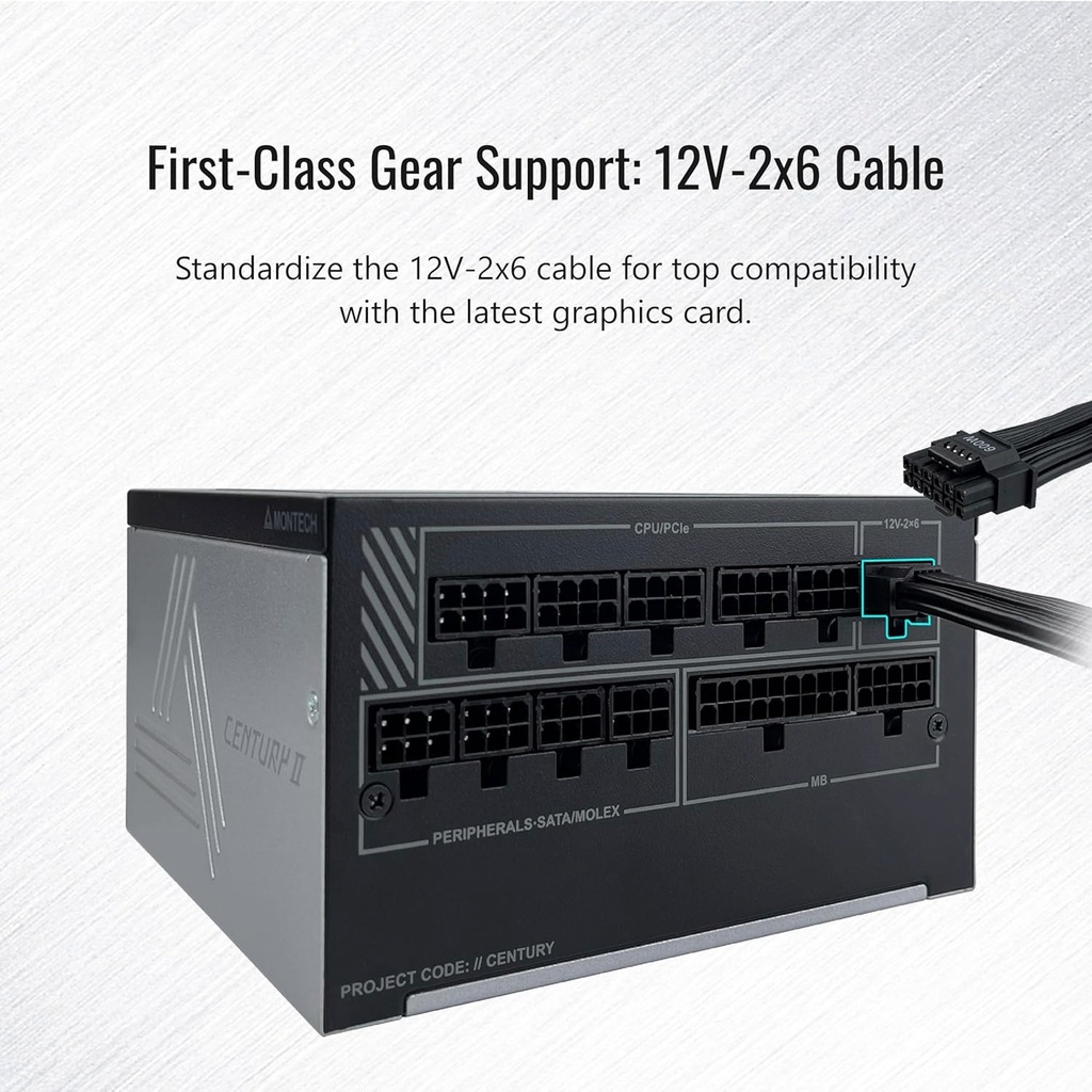 Montech Century II 80 PLUS GOLD & Cybenetics Platinum Fully Modular ATX 3.1 PCIe 5.1,1200W Power Supply