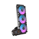 DarkFlash DH360D All-in-One 360mm Liquid CPU Cooler,Comes with LCD Magnetic display, Low noise CPU cooler- Black