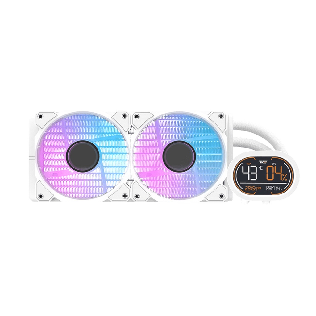 DarkFlash All-in-One 360mm Liquid CPU Cooler CPU support socket LGA,Comes with LCD Magnetic display, Low noise CPU Liquid Cooler-White