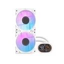 DarkFlash All-in-One 360mm Liquid CPU Cooler CPU support socket LGA,Comes with LCD Magnetic display, Low noise CPU Liquid Cooler-White