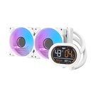 DarkFlash All-in-One 360mm Liquid CPU Cooler CPU support socket LGA,Comes with LCD Magnetic display, Low noise CPU Liquid Cooler-White