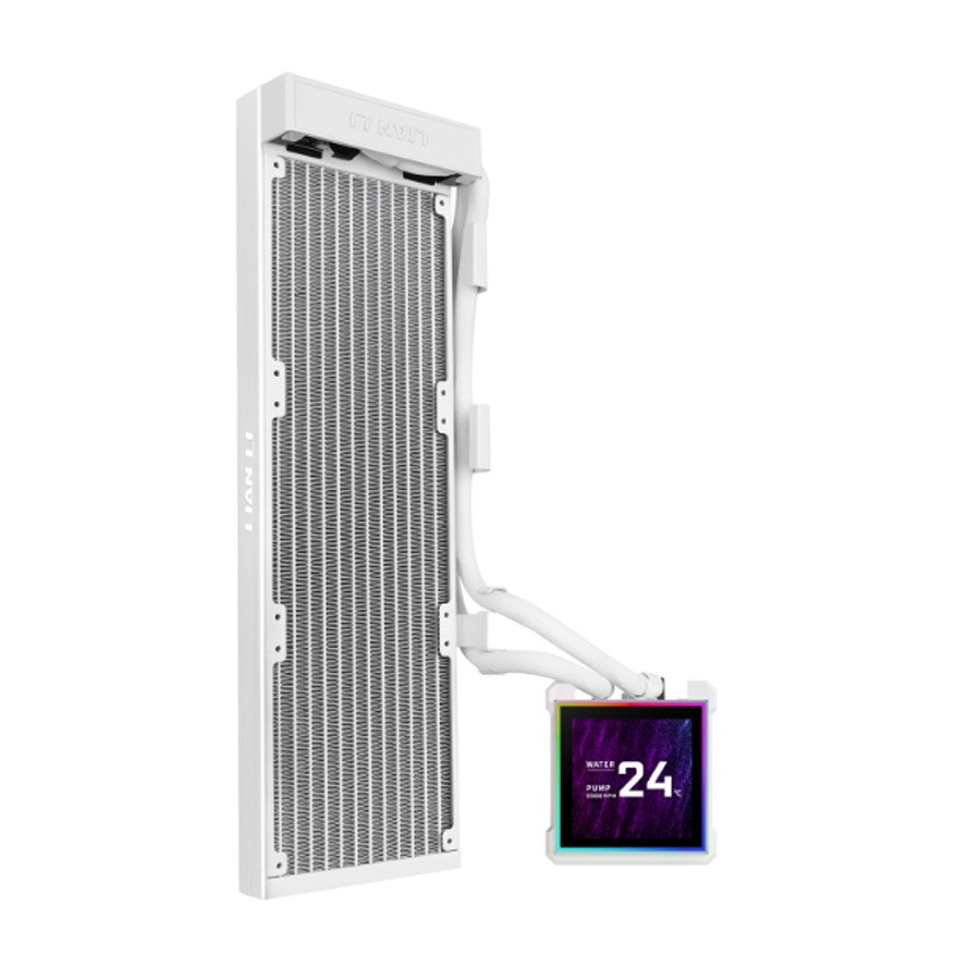 LIAN LI Hydro-Shift II LCD-S 360TL Liquid CPU Cooler with TL Wireless Fans, 3.4" IPS LCD Screen - White
