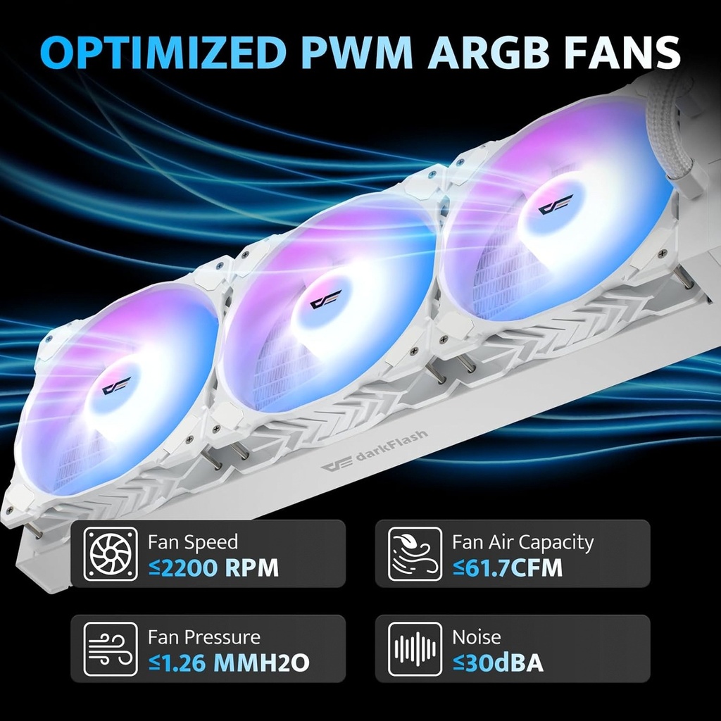 DarkFlash Nebula DN-360 All-In-One RGB 360MM Liquid Cooler - White
