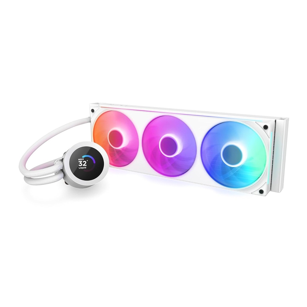 NZXT Kraken Plus 360mm Liquid Cooler With 1.54" LCD Display - White