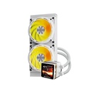 DarkFlash EXPLORE DE240 ARGB 240mm AIO Liquid CPU Cooler with 2.88" LCD Screen - White