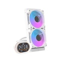 DarkFlash DH240D V1.2 ARGB 240mm AIO Liquid CPU Cooler with Segment LCD Screen-White