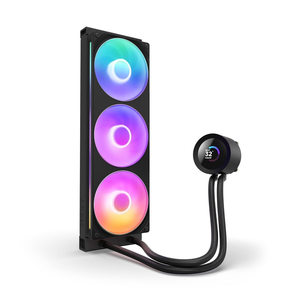 NZXT Kraken Plus 360mm Liquid Cooler With 1.54" LCD Display - Black