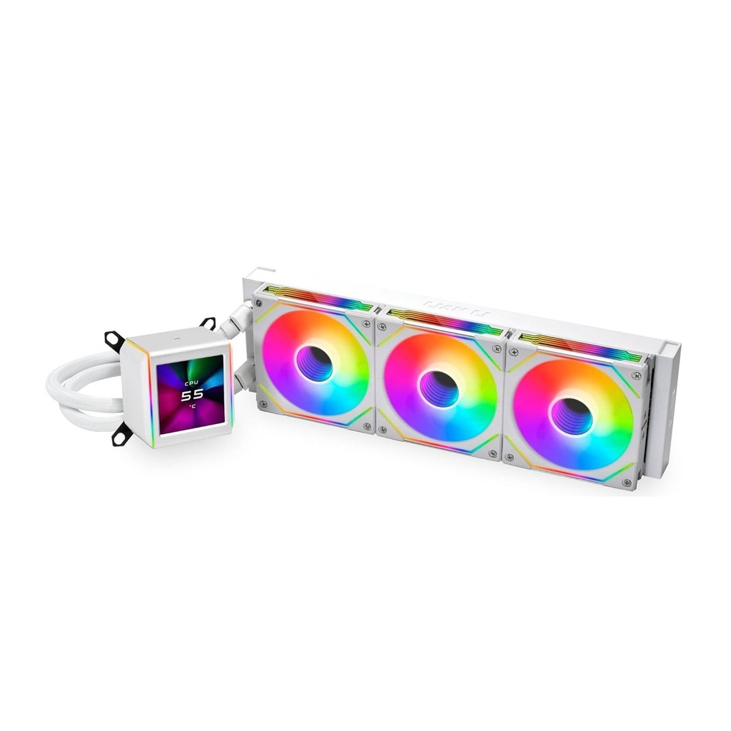Lian Li Galahad II LCD Sl-Inf 360mm ARGB Liquid CPU Cooler With 2.88" IPS LCD Screen - White