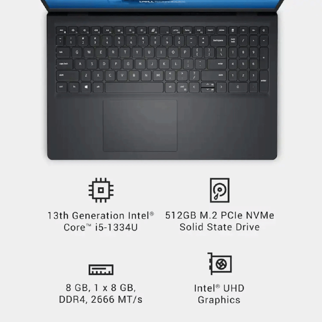Dell 15 Intel Core i5-13TH Gen 8GB Ram 512GB 15" Touch Screen FHD Win 11 - Carbon Black