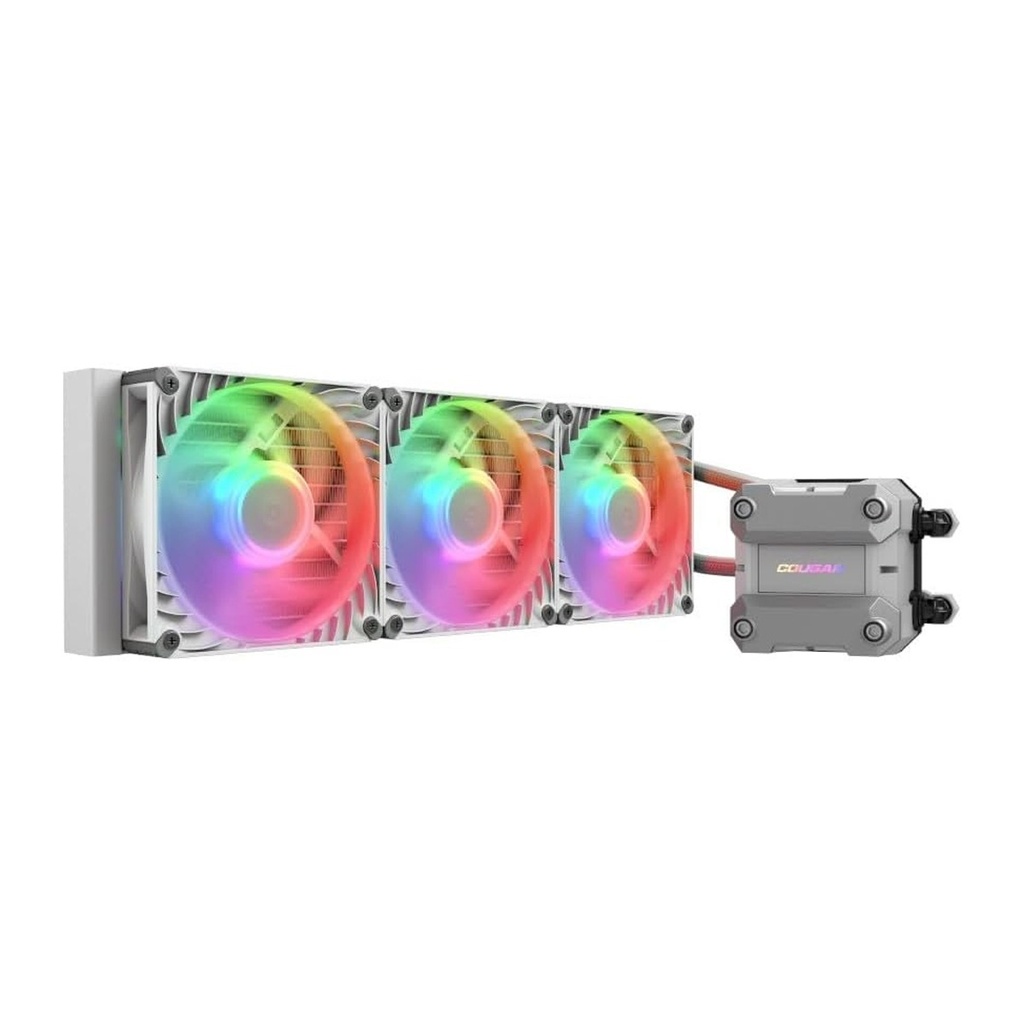 Cougar Poseidon Ultra ARGB 360MM All-In-One CPU Liquid Cooler with Improved Cooling and Quiet Performance - White