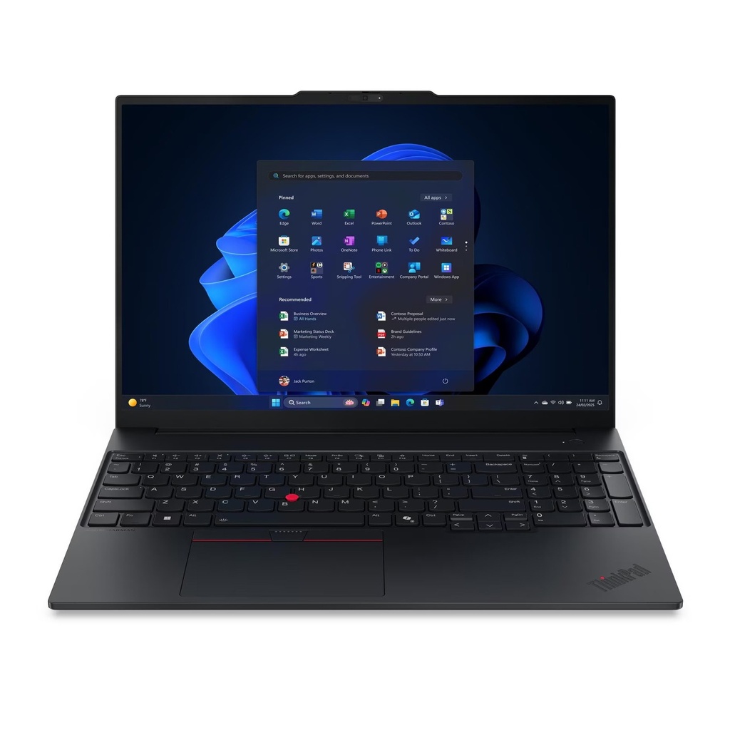 Lenovo ThinkPad E16 Gen 3 Laptop, Intel Core 7 240H Processor, 16GB RAM DDR5, 512GB SSD NVMe, Integrated Intel Graphics, 16" WUXGA IPS 60Hz Anti-glare Display, Backlit English Keyboard, Windows 11 Pro (License) + Free Gift Lenovo 512GB Portable SSD