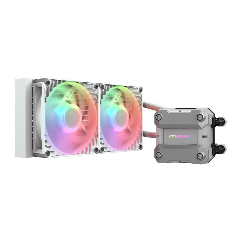 Cougar Poseidon Ultra ARGB 240MM All-In-One CPU Liquid Cooler with Improved Cooling and Quiet Performance - White