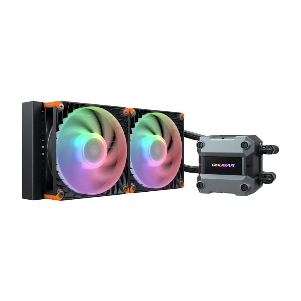 Cougar Poseidon Ultra ARGB 240MM All-In-One CPU Liquid Cooler with Improved Cooling and Quiet Performance - Black