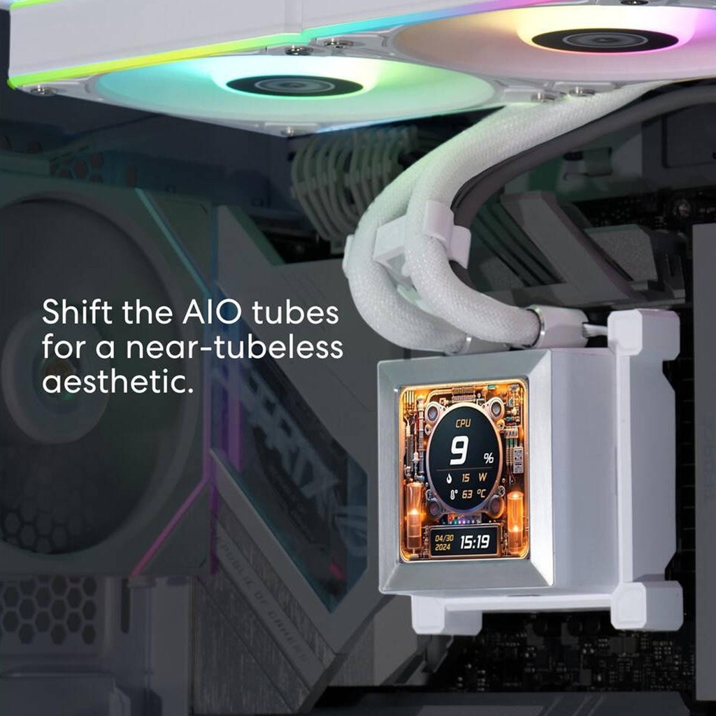 Lian Li HydroShift 360R LCD 360MM RGB CPU Liquid Cooler - White