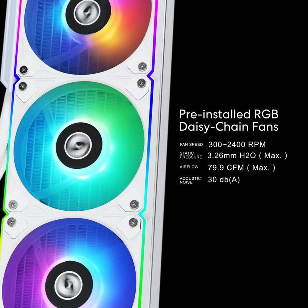 Lian Li HydroShift 360R LCD 360MM RGB CPU Liquid Cooler - White