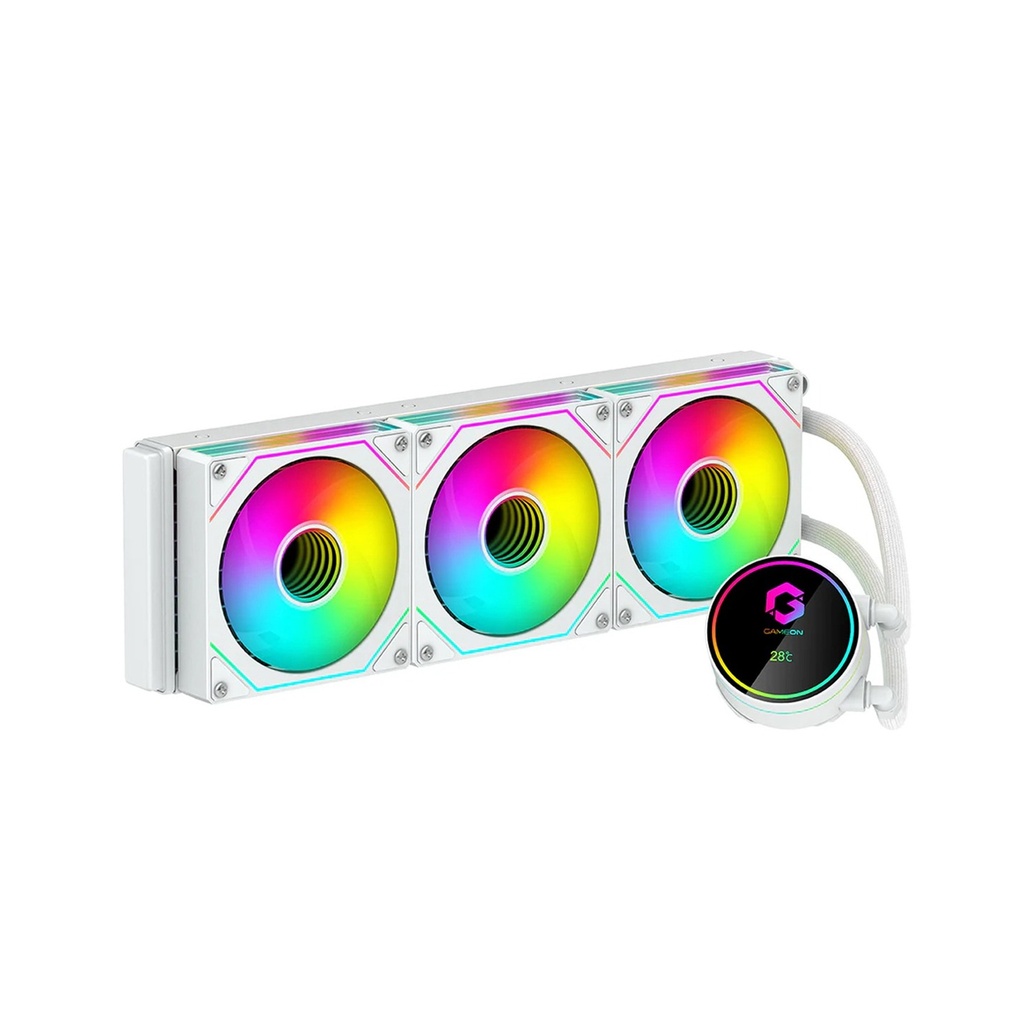 Gameon Kraken Series 360 high Performance Bearing, Temperature Display, 360mm Liquid CPU Cooler - White