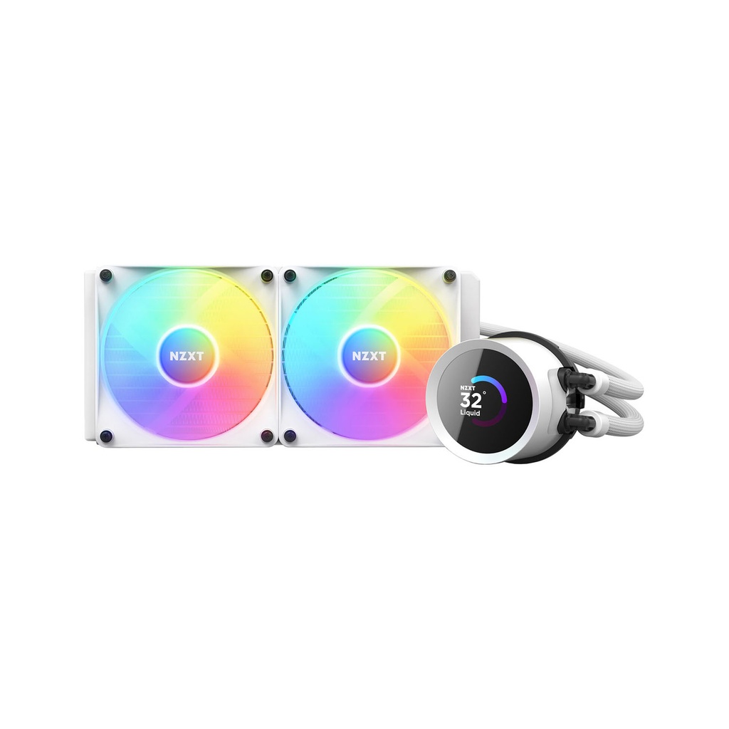 NZXT Kraken 240 RGB 240mm Liquid CPU Cooler with LCD Display - White
