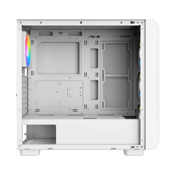 Xigmatek Gaming Y Pro Arctic ARGB E-ATX Mid-Tower Left Side Tempered Glass Panel Case with 4x RGB Fans - White