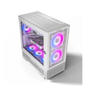 Twisted Minds Minimalist-04 Mid-Tower Tempered Glass Side & Front Panel with 4 RGB Fans - White