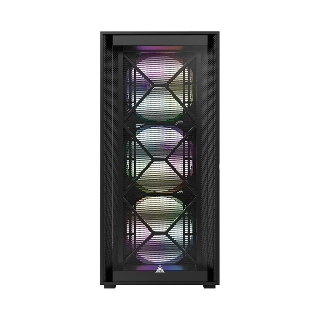 Montech Air 1000 Premium Mid Tower Two Panel Front & Left Side Tempered Glass Case with 4 RGB Fans - Black