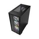 Montech Air 1000 Premium Mid Tower Two Panel Front & Left Side Tempered Glass Case with 4 RGB Fans - Black
