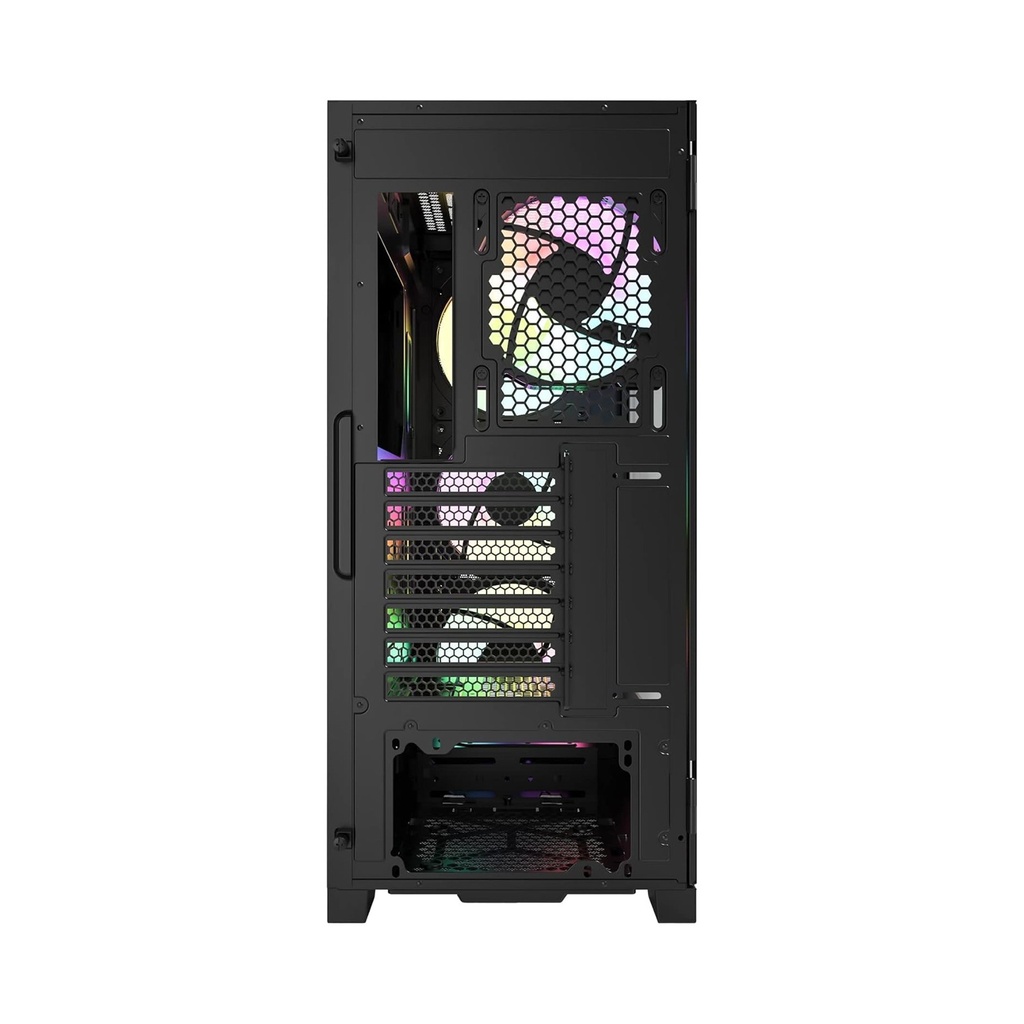 Montech Air 1000 Premium Mid Tower Two Panel Front & Left Side Tempered Glass Case with 4 RGB Fans - Black