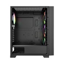 Montech Air 1000 Premium Mid Tower Two Panel Front & Left Side Tempered Glass Case with 4 RGB Fans - Black