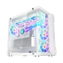 GameOn Emperor Arctic III Series Mid Tower Two Panel Front & Left Side Tempered Glass Case with 7 ARGB Fans - White