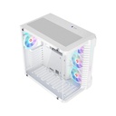 GameOn Emperor Arctic III Series Mid Tower Two Panel Front & Left Side Tempered Glass Case with 7 ARGB Fans - White
