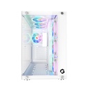 GameOn Emperor Arctic II Series Mid Tower Two Panel Front & Left Side Tempered Glass Case with 7 ARGB Fans - White