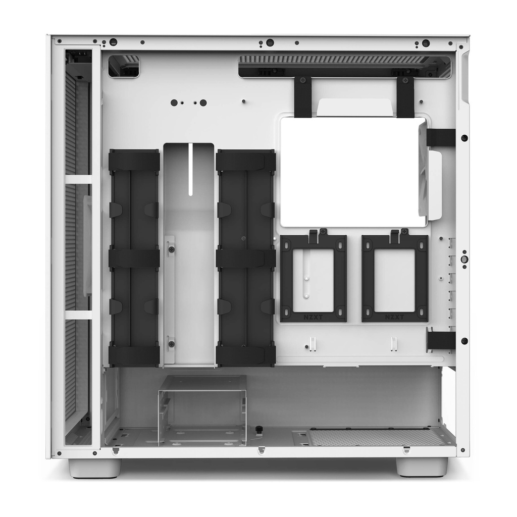 NZXT H7 Flow ATX Mid Tower SGCC Steel Tempered Glass Side Panel Case with 4 Fans - White