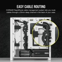 Corsair 4000D Airflow Mid Tower Steel Plastic Side Tempered Glass Panel Case with 3 RGB Fan - White