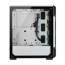 Corsair iCUE 220T RGB Mid-Tower Steel Plastic Side Tempered Glass Panel Case With 3 RGB Fans - White