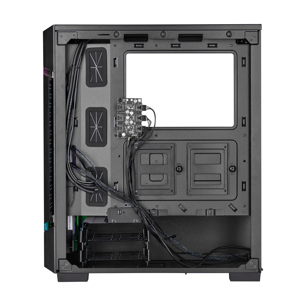 Corsair iCUE 220T RGB Mid-Tower Steel Plastic Side Tempered Glass Panel Case With 3 RGB Fans - Black