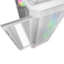 Cougar Air Face Mid Tower Tempered Glass Side Panel Case with 3 RGB Fans - White